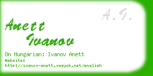 anett ivanov business card